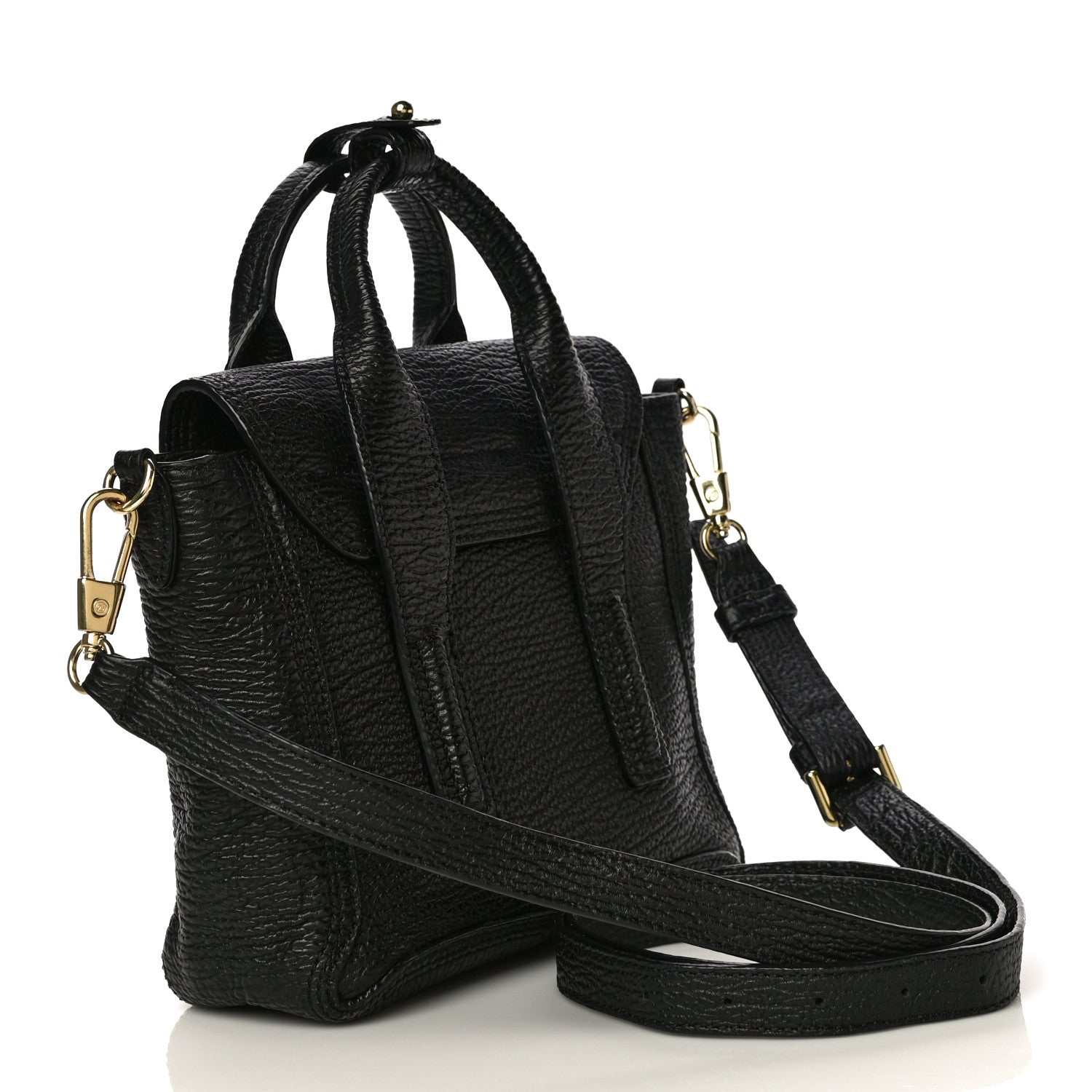 3.1 Phillip Lim Textured Calfskin Mini Pashli Satchel Black 3 of 12