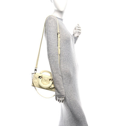 Christian Dior Calfskin Cannage Lady D-Joy Light Yellow 2 of 10