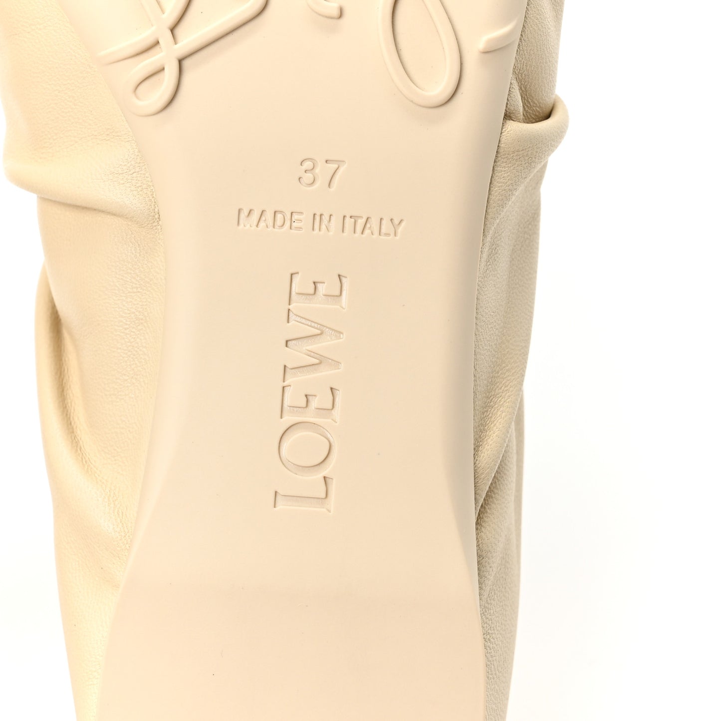 Lambskin Pebble Ballerina Flats 37 Dough