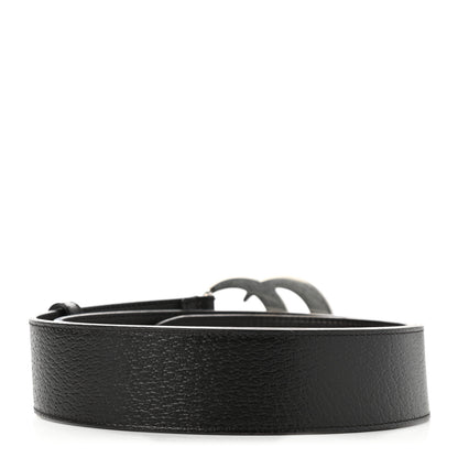 Gucci Textured Dollar Calfskin Nickel Double G 40mm Belt 90 36 Dark Cocoa 2 of 5