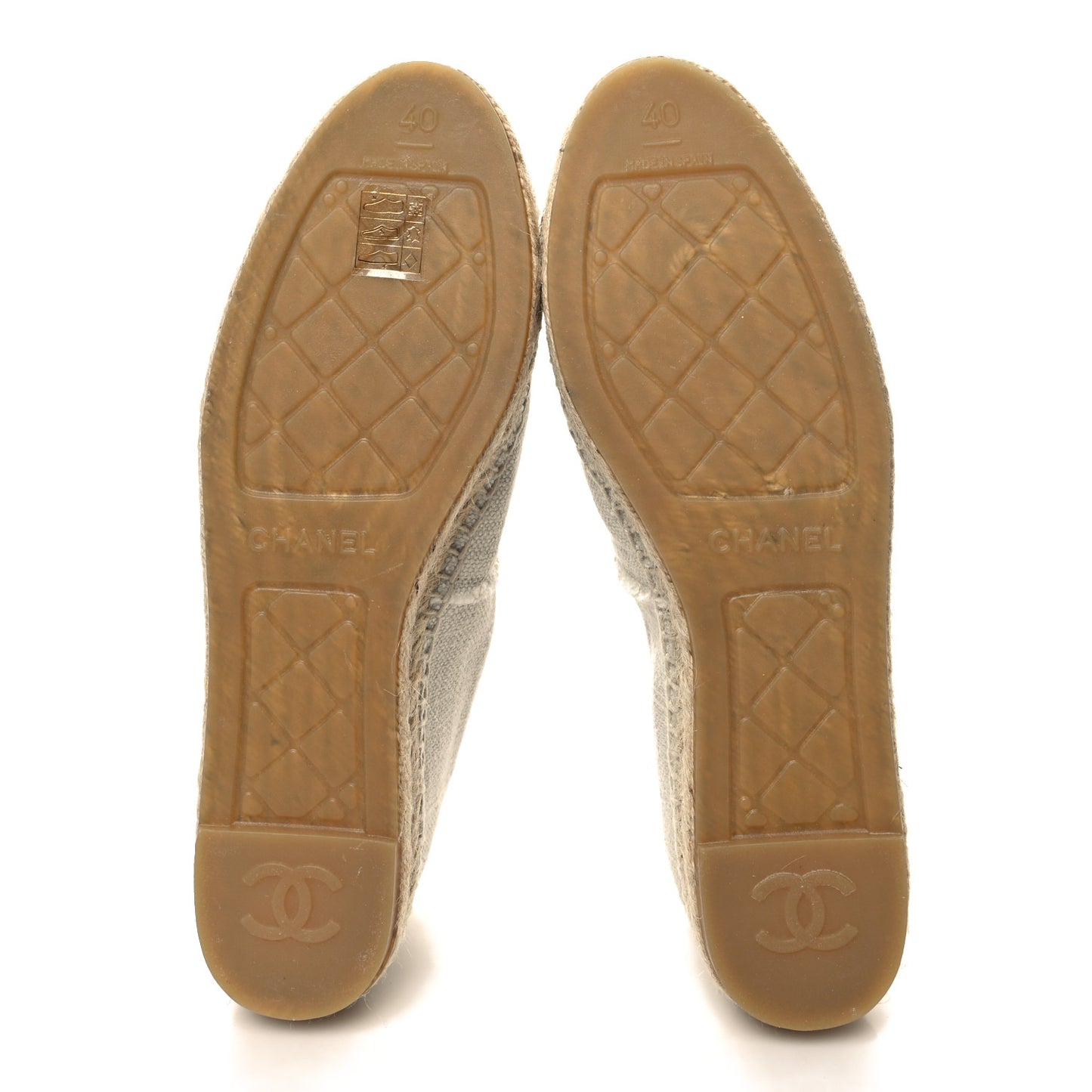 Linen CC Espadrilles 40 Beige Black