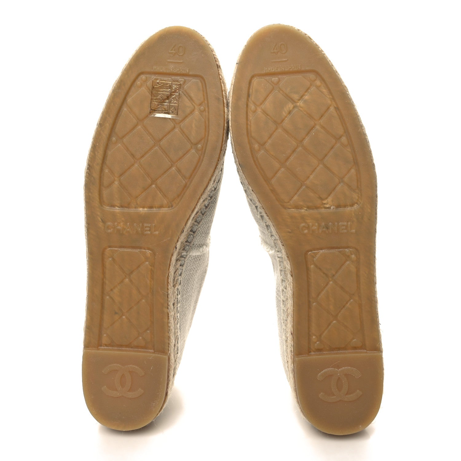 Chanel Linen CC Espadrilles 40 Beige Black 5 of 10