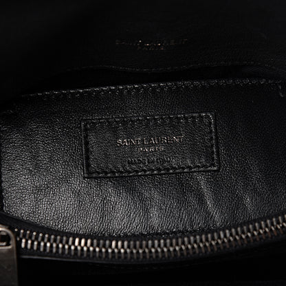 Saint Laurent Sheepskin Matelasse Chevron Monogram Medium College Bag Black 8 of 11