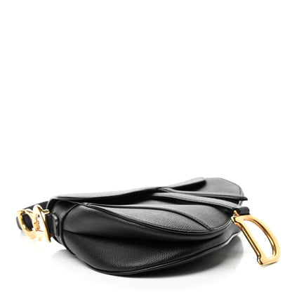 Christian Dior Grained Calfskin Saddle Bag Black 3 of 5