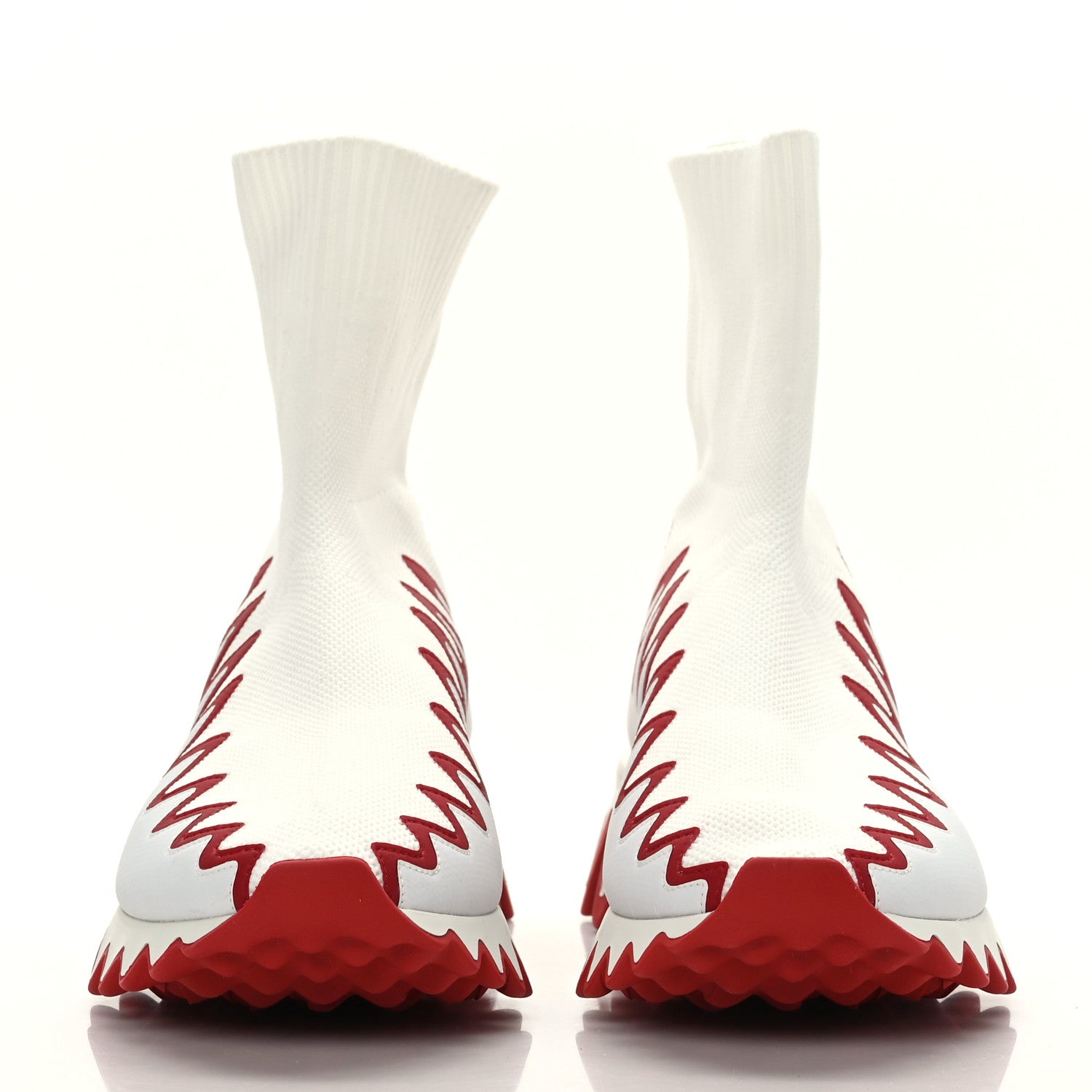 Christian Louboutin Knit Mesh Sharky Sock Sneakers 35.5 White 2 of 7