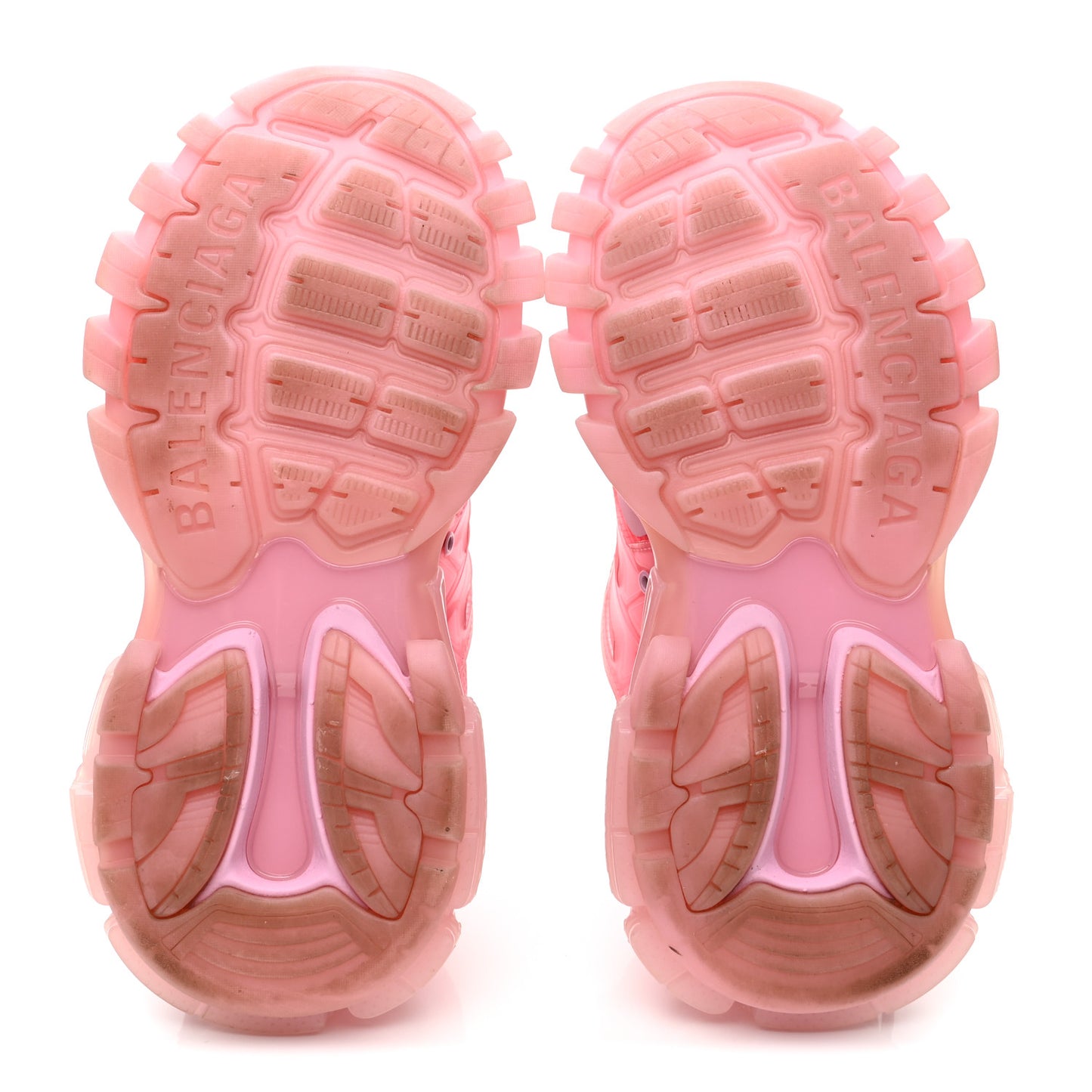 Fabric Mesh Clear Sole Womens Triple S Sneakers 36 Pink