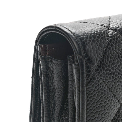 Chanel Caviar Quilted Large Gusset Flap Wallet Black 7 of 10