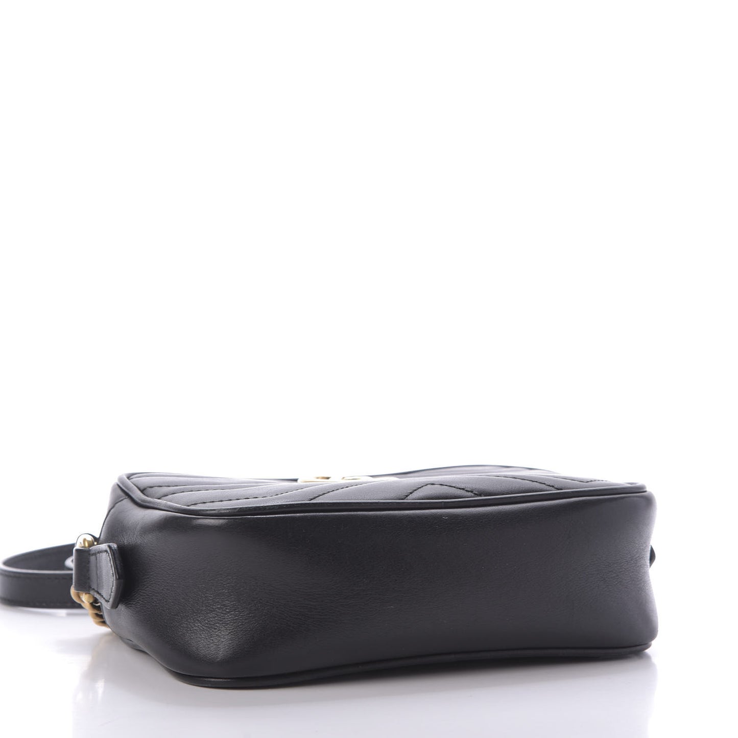 Calfskin Matelasse Mini GG Marmont Chain Shoulder Bag Black