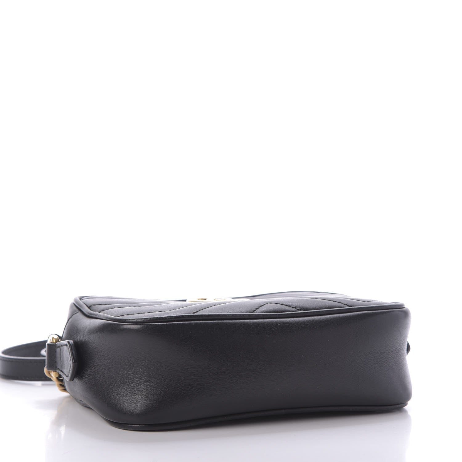 Gucci Calfskin Matelasse Mini GG Marmont Chain Shoulder Bag Black 4 of 10
