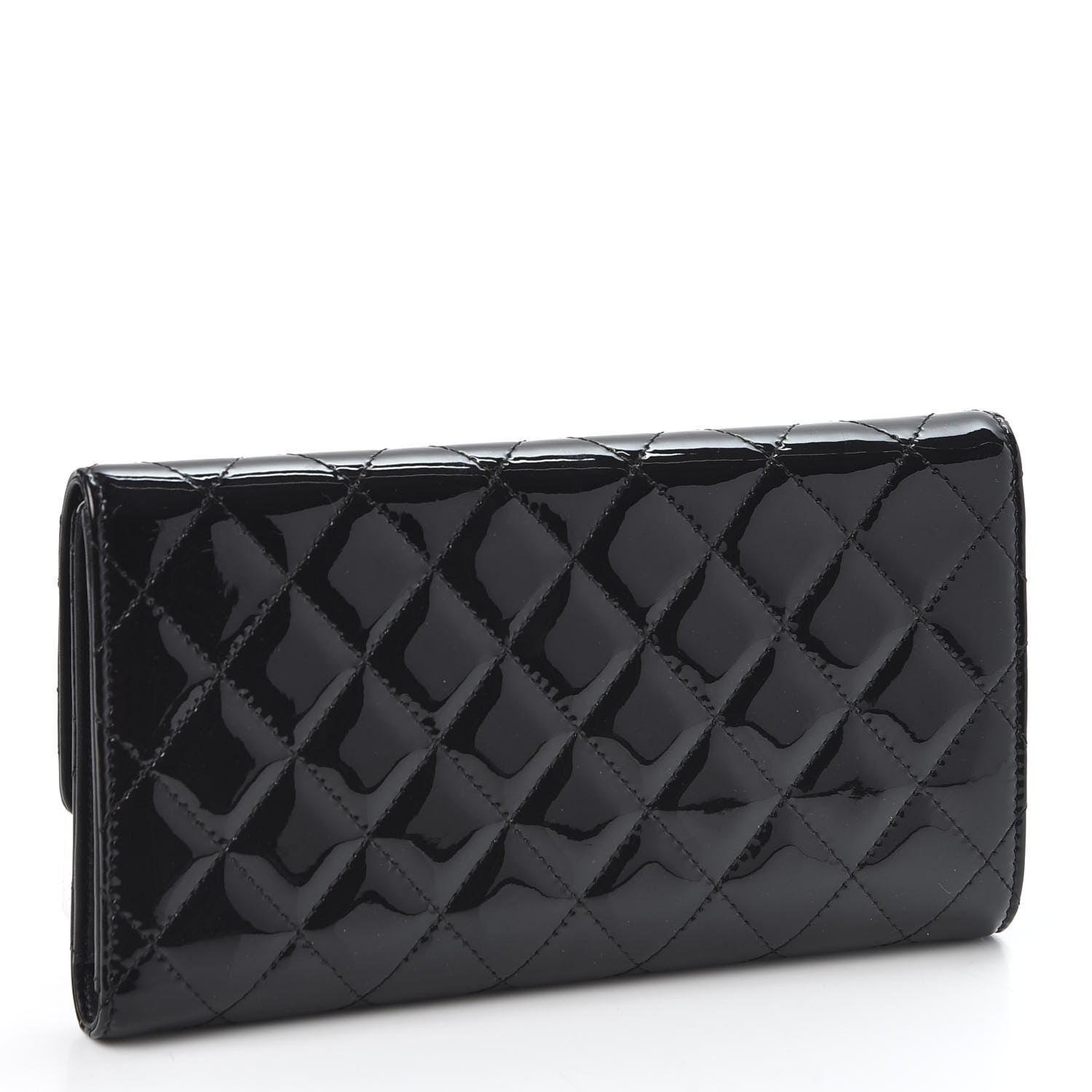 Chanel Patent Quilted Large Brilliant Flap Wallet Black 2 of 10