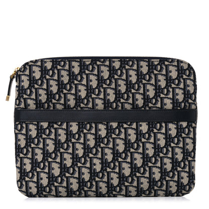 Christian Dior Oblique Pouch Clutch Blue 1 of 10