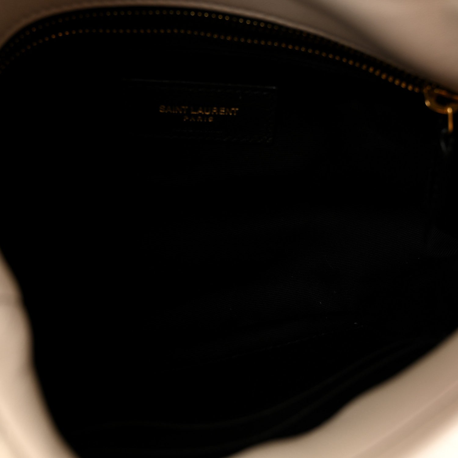 Saint Laurent Lambskin Quilted Toy Loulou Puffer Monogram Chain Satchel Blanc Vintage 5 of 10