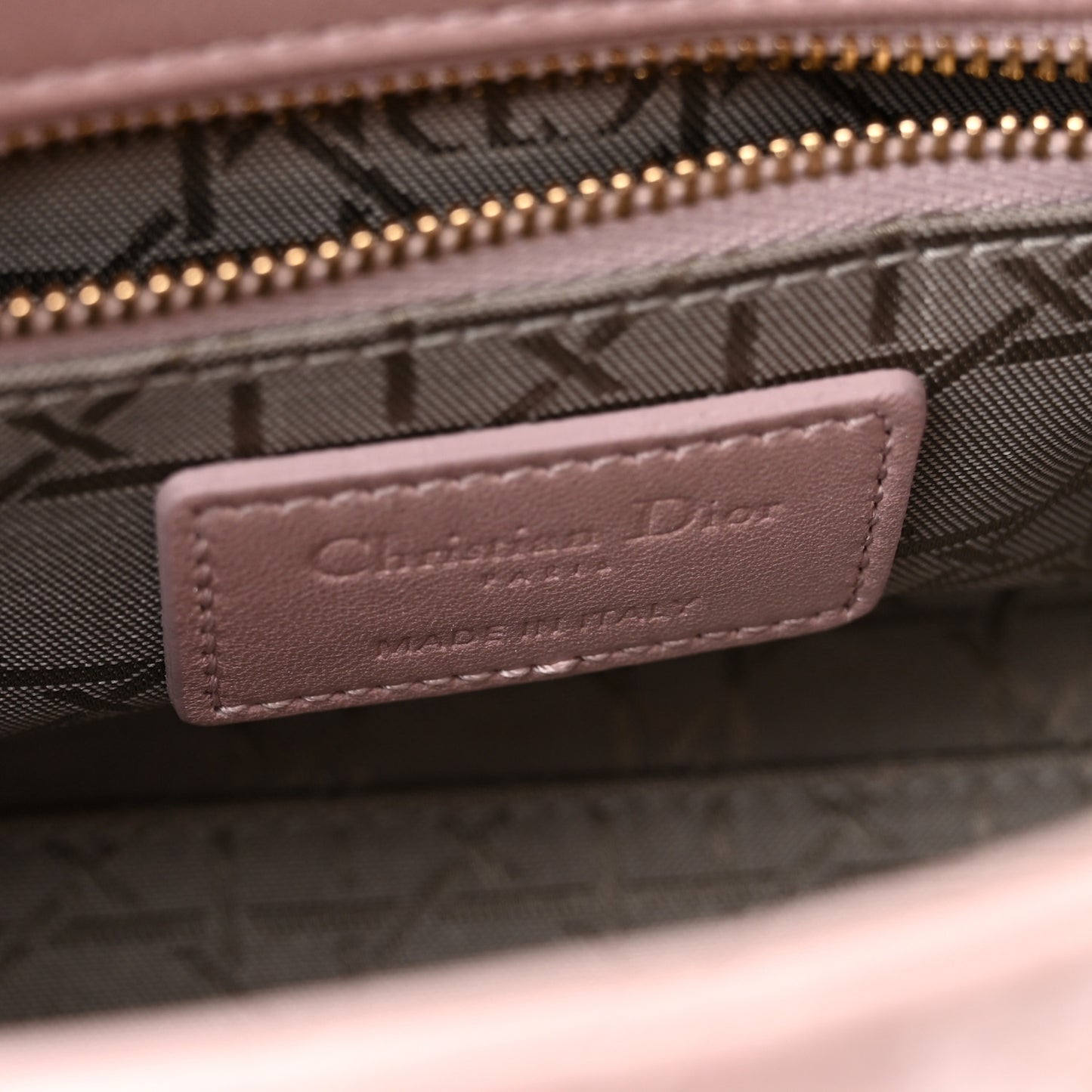 Metallic Lambskin Cannage Mini Lady Dior Lotus