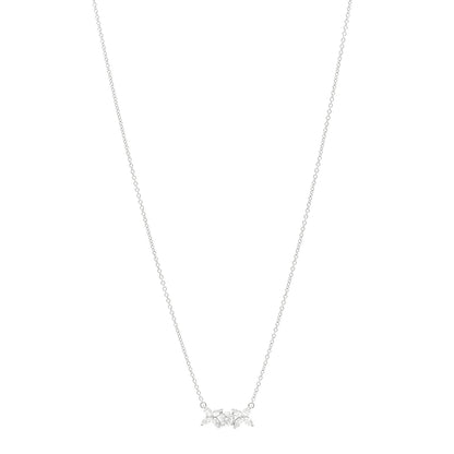 Tiffany Platinum Diamond Victoria Two Flower Pendant Necklace 1 of 5