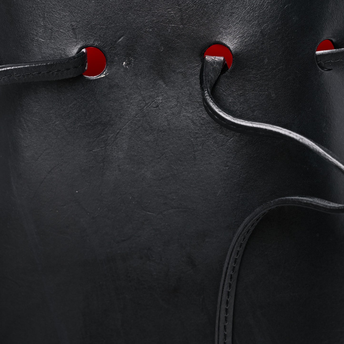 Calfskin Mini Bucket Bag Black Flamma
