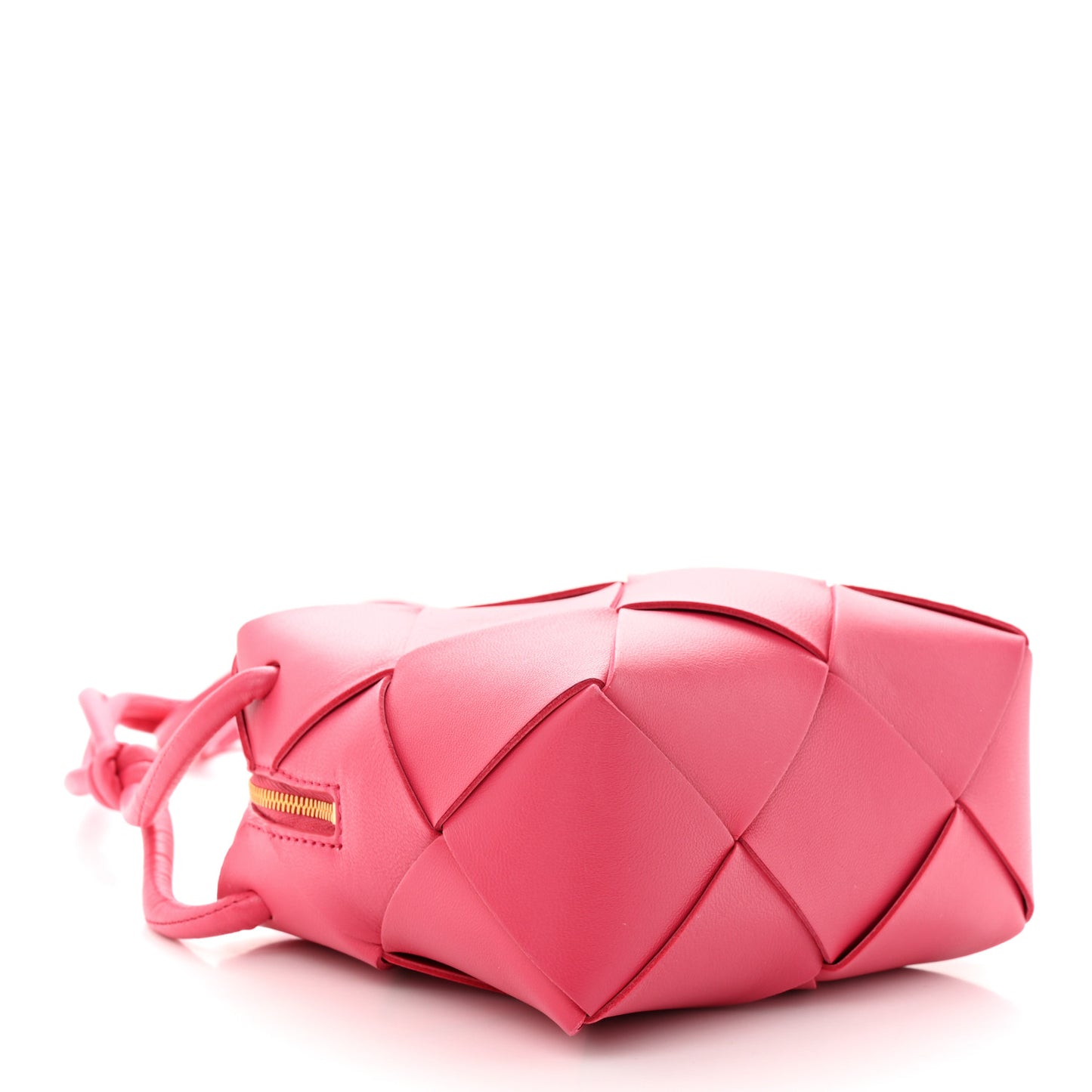 Lambskin Maxi Intrecciato Mini Cassette Camera Bag Cranberry