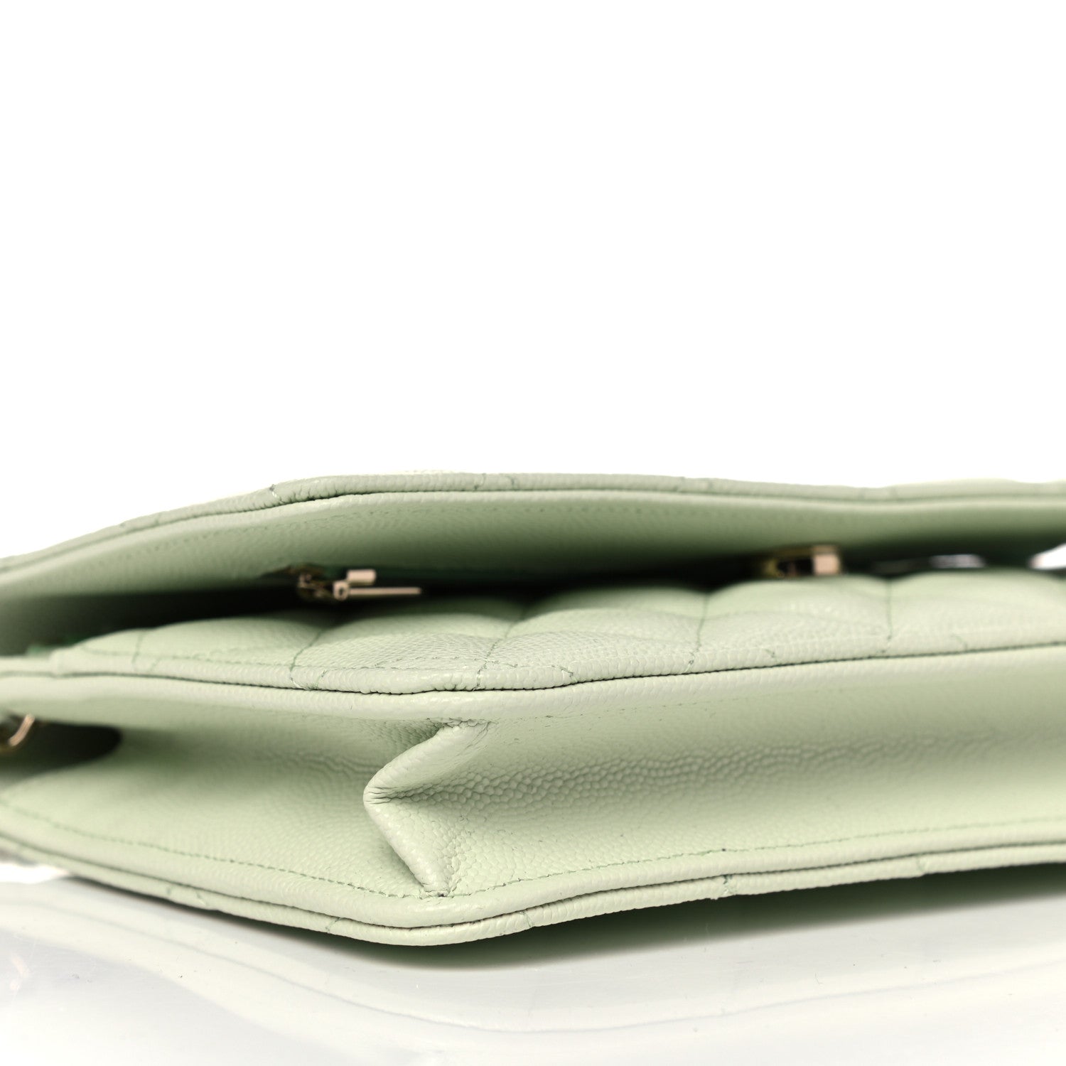 Chanel Caviar Quilted Wallet On Chain WOC Light Green 9 of 12