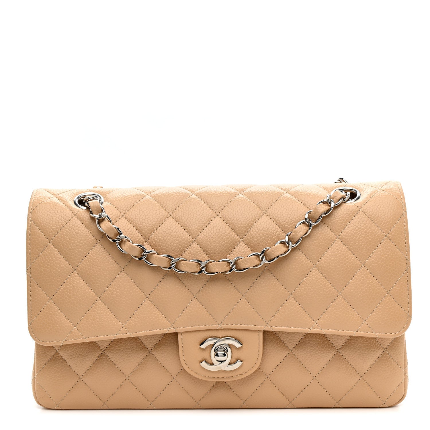 Chanel Caviar Quilted Medium Double Flap Beige 1 of 11
