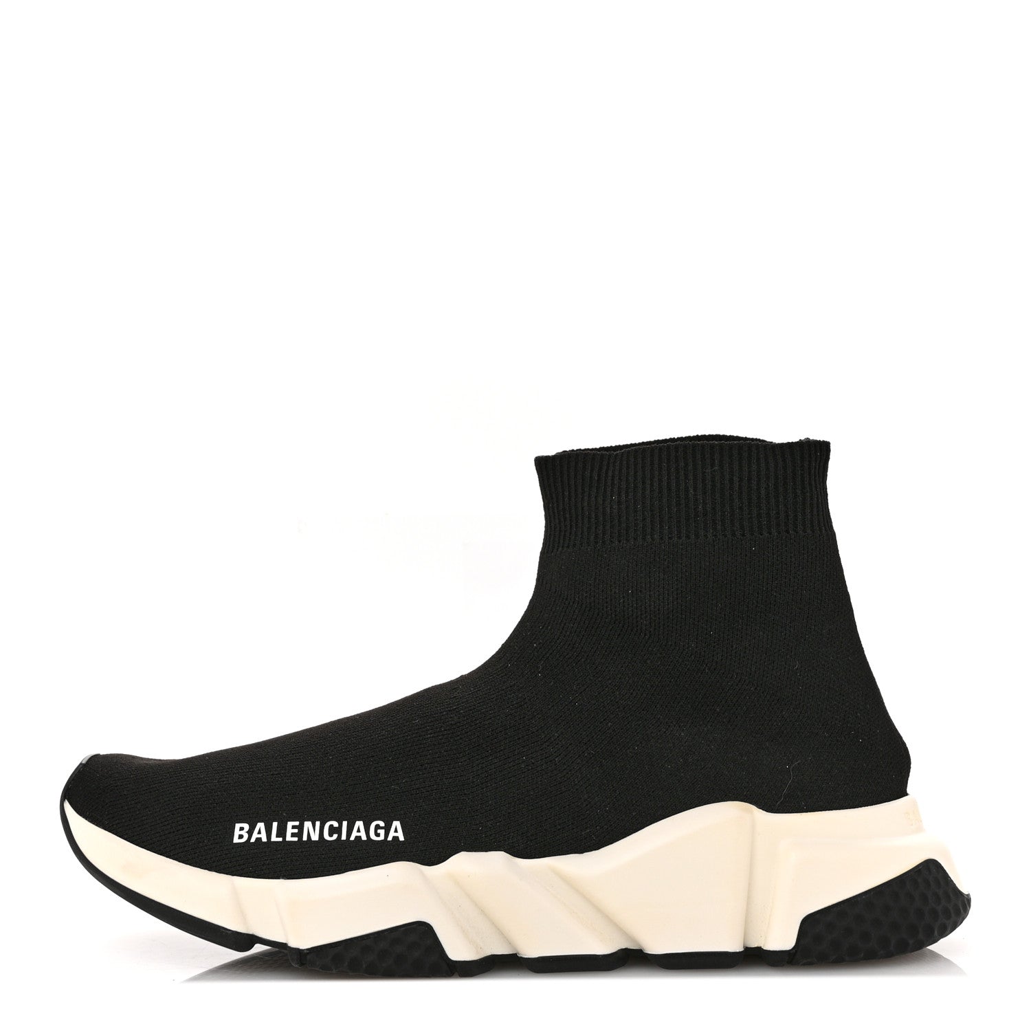 Balenciaga Neoprene Knit Womens Speed Sneakers 38 Black White 1 of 10