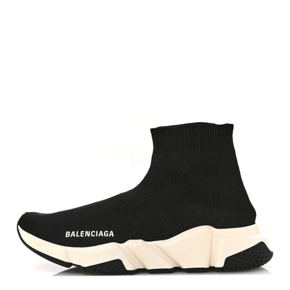 Balenciaga Neoprene Knit Womens Speed Sneakers 38 Black White 1 of 10