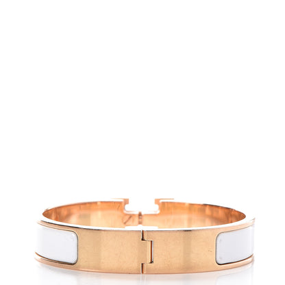 Hermes Enamel Narrow Clic Clac H Bracelet PM White 3 of 4