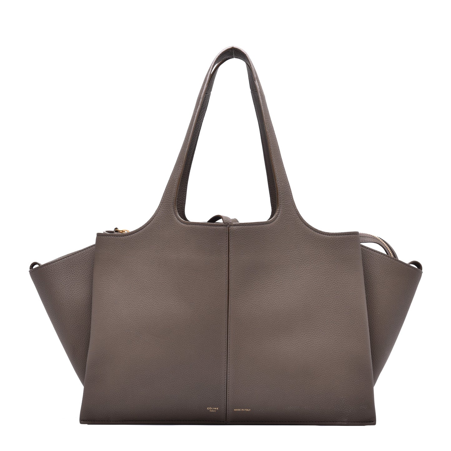 Baby Grained Calfskin Medium Tri-Fold Bag Taupe