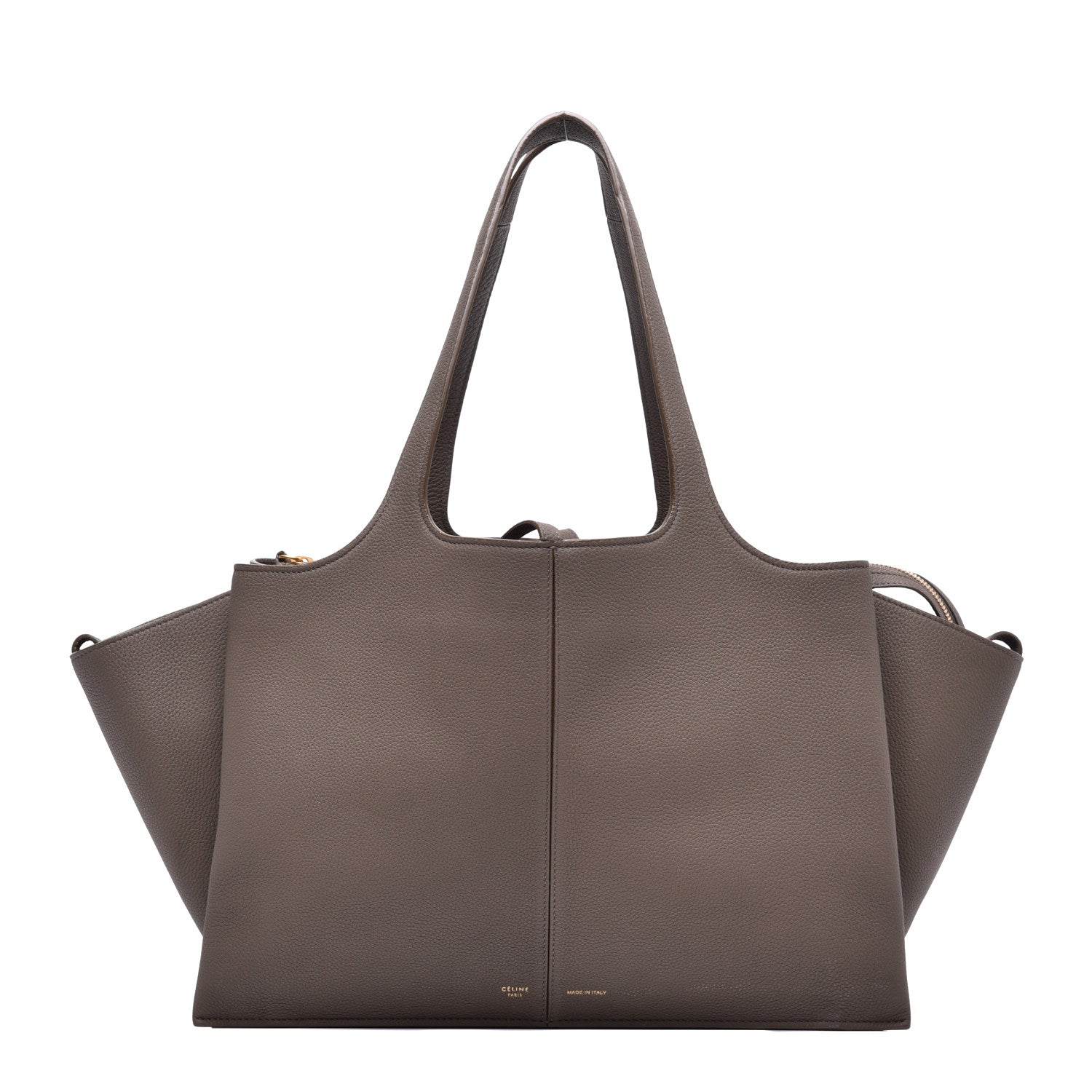 Celine Baby Grained Calfskin Medium Tri-Fold Bag Taupe 1 of 9