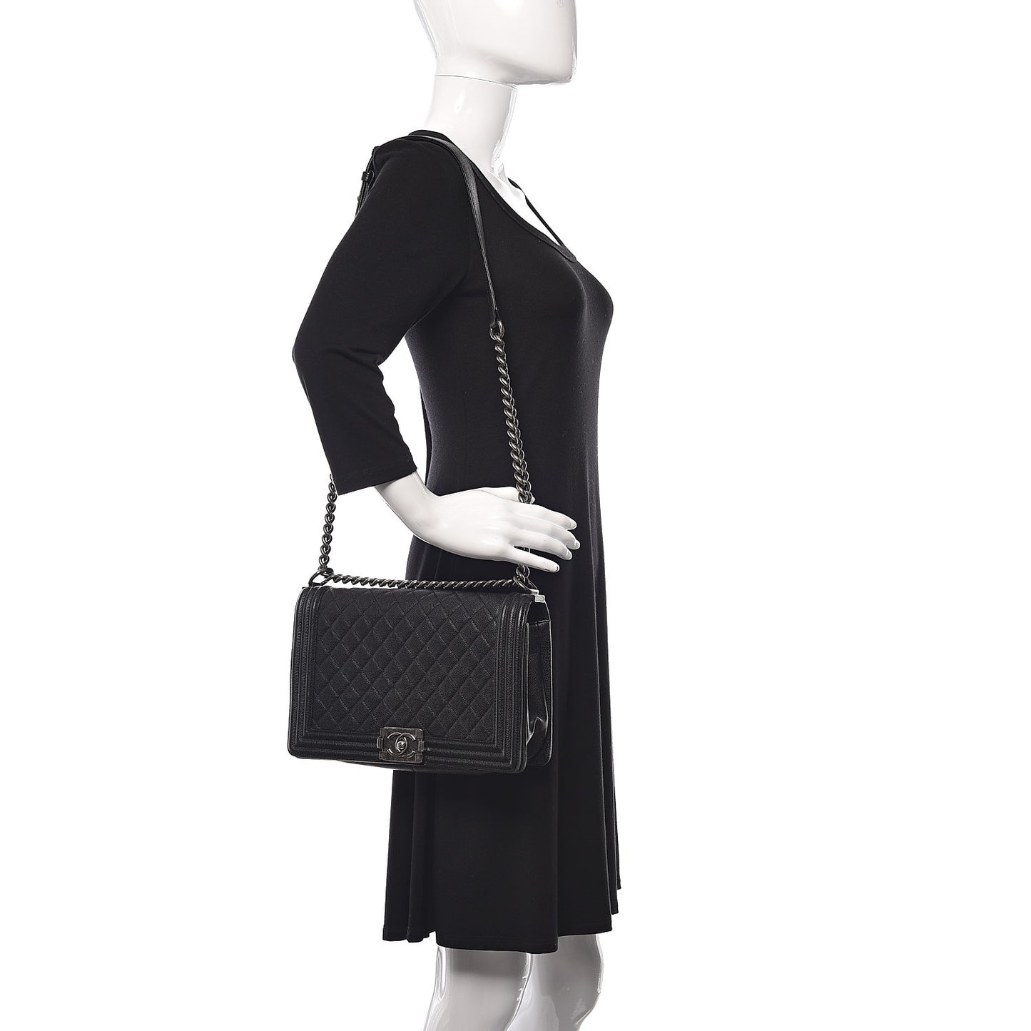 Caviar Quilted New Medium Boy Flap Black