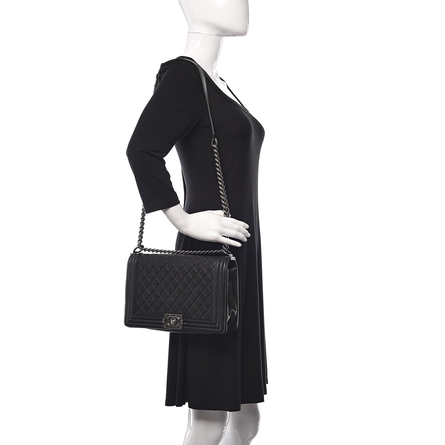 Chanel Caviar Quilted New Medium Boy Flap Black 2 of 13