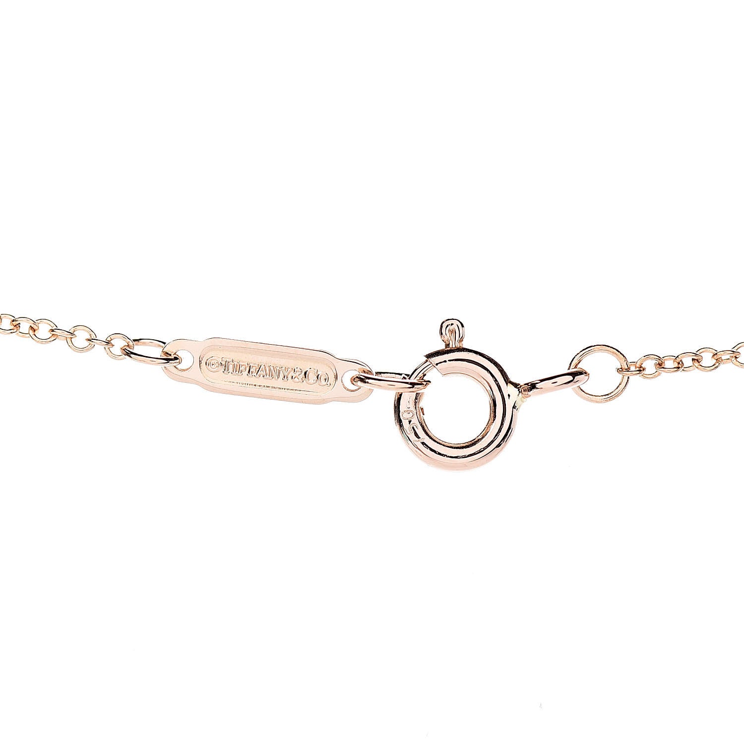 Tiffany 18K Rose Gold Diamond Atlas Bar Pendant Necklace 5 of 7