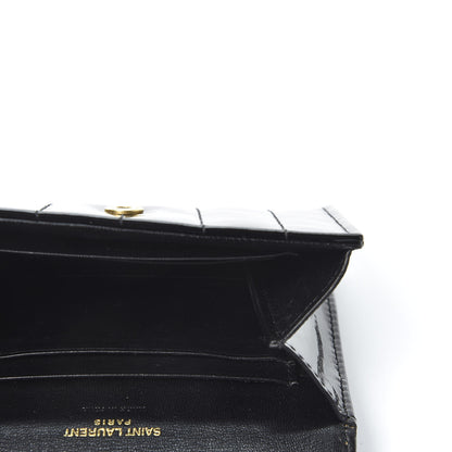 Saint Laurent Patent Matelasse Monogram Vicky Tri-Fold Wallet Black 4 of 9