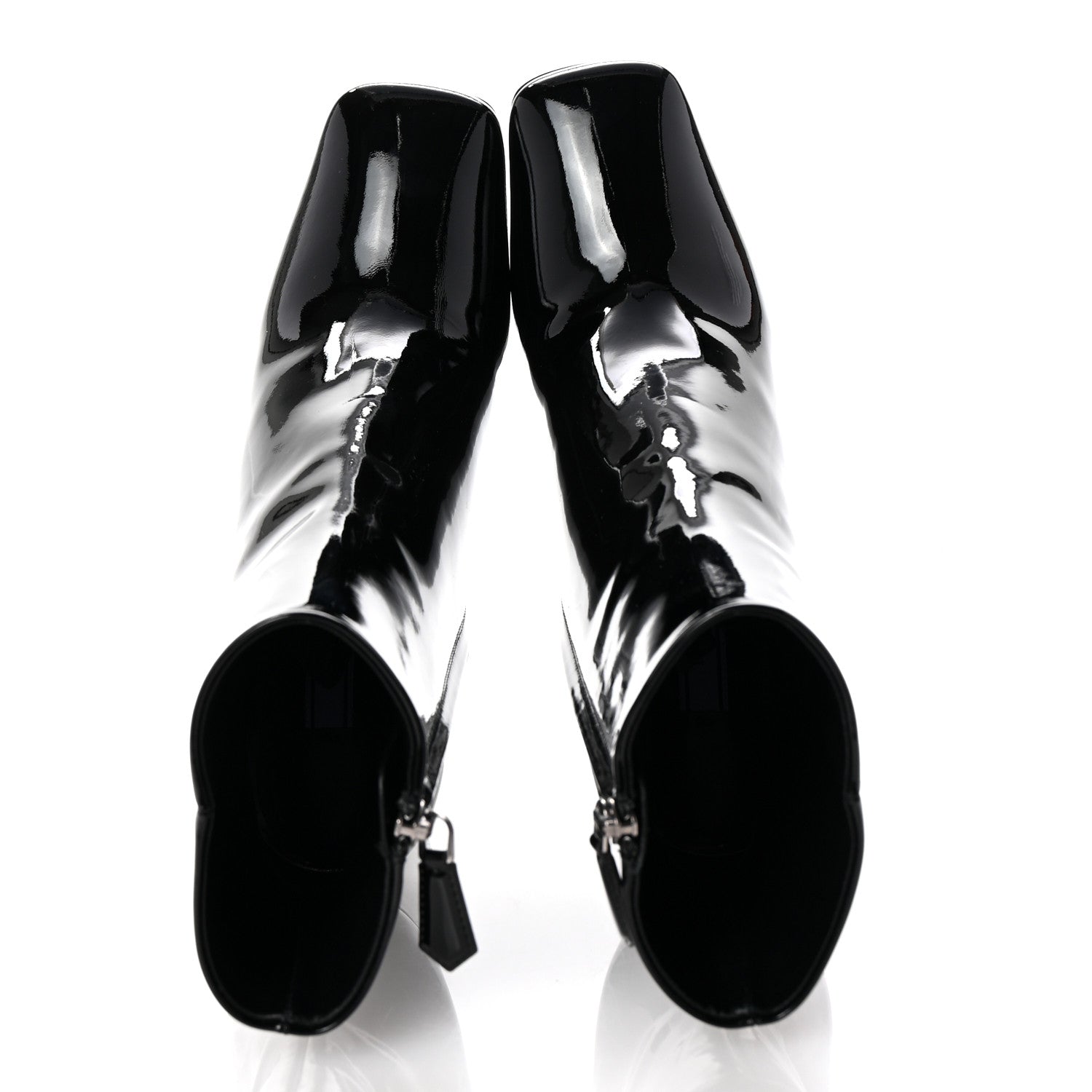 Prada Vernice Square Ankle Boots 35 Black 1683962 – FASHIONPHILE