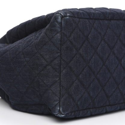 Chanel Washed Denim Quilted Large Urban Spirit Drawstring Bag Dark Blue 8 of 11