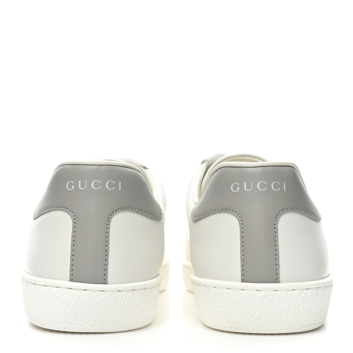 Gucci Calfskin Interlocking G Perforated Mens Ace Sneakers 8 White Grey Sky 4 of 10