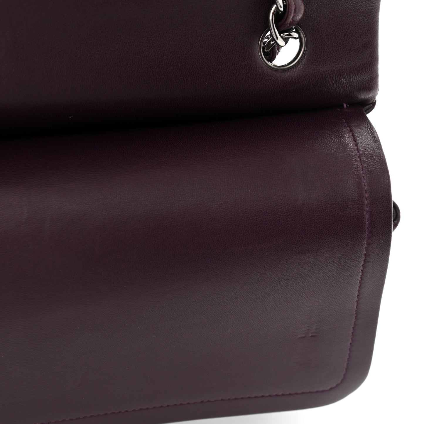 Lambskin Quilted Maxi Double Flap Purple