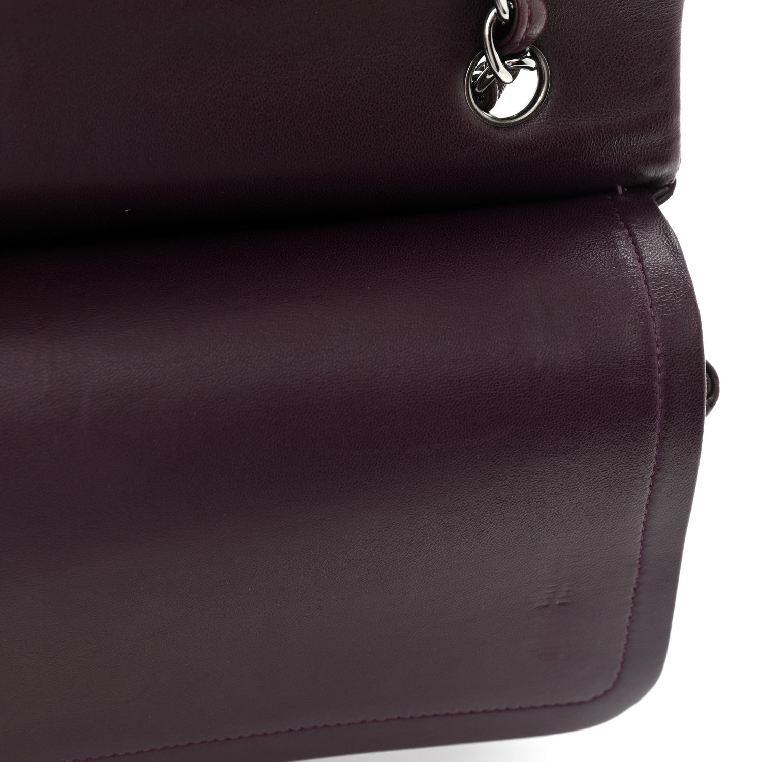 Chanel Lambskin Quilted Maxi Double Flap Purple 10 of 10