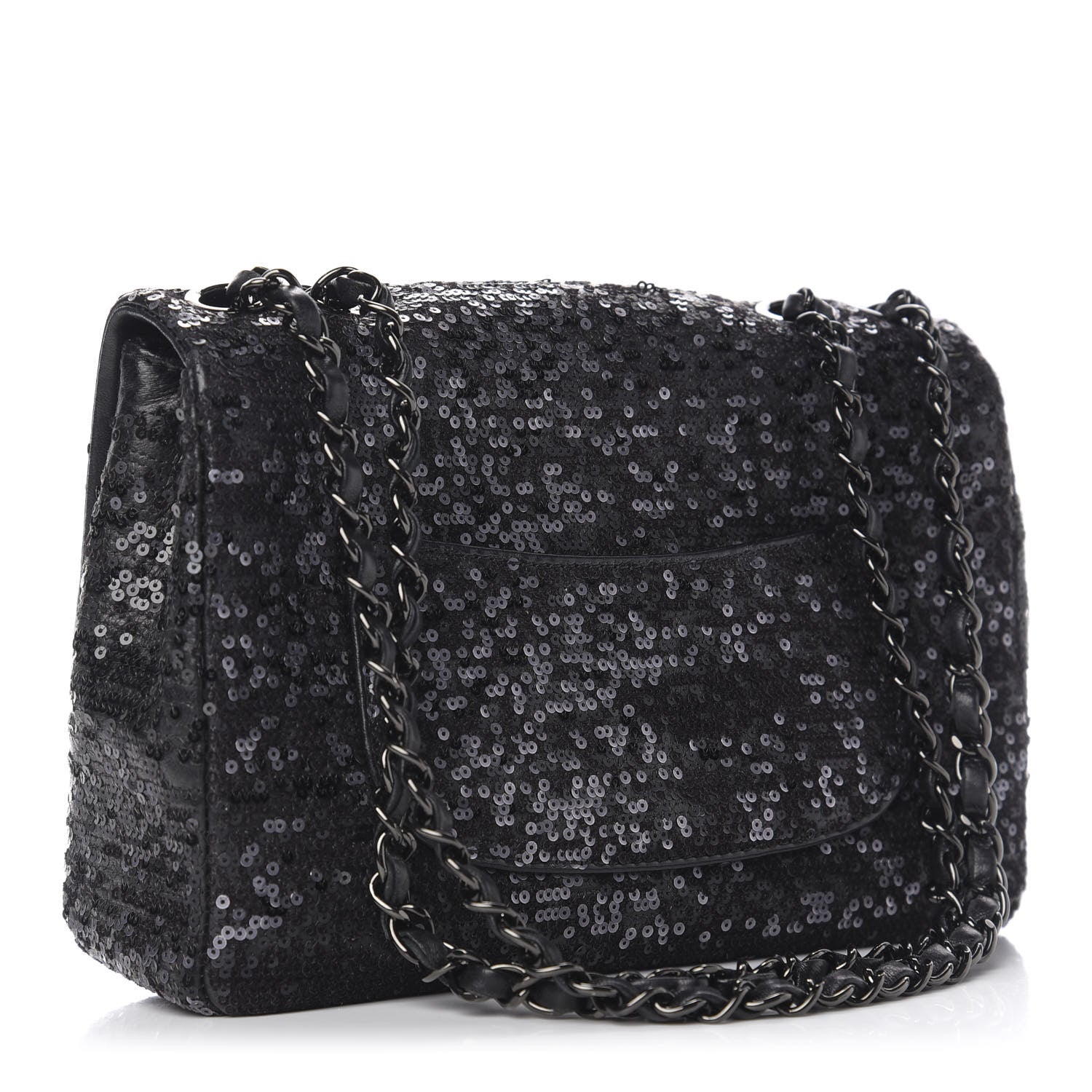 Chanel Sequin Lambskin Medium Moonlight on Water Flap Black 4 of 12