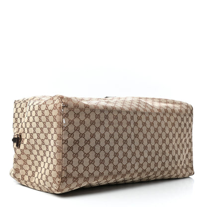 Gucci GG Monogram Web Large Collapsible Carry On Duffle Beige Brown 3 of 10