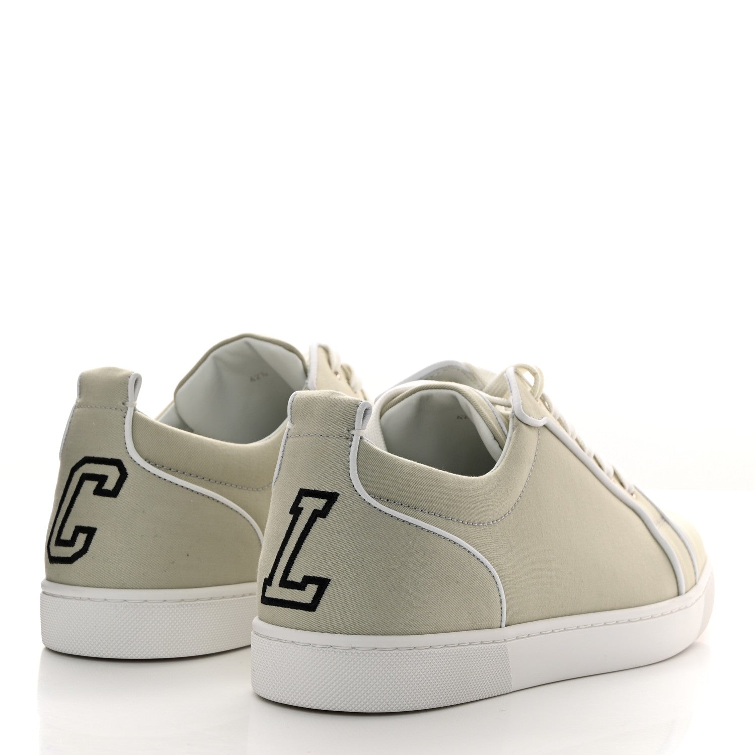 Christian Louboutin Canvas Varsijunior Flat Sneakers 42.5 Beige White 4 of 7