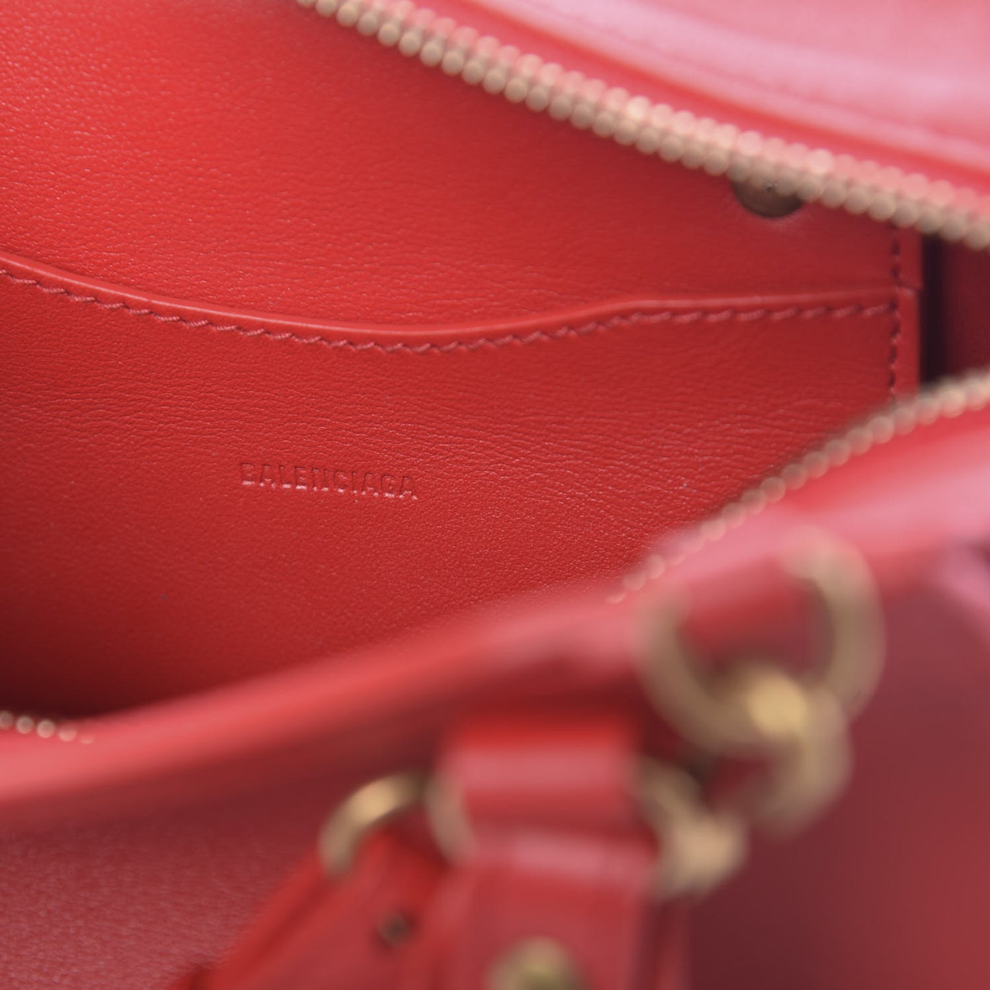 Smooth Calfskin Neo Classic Brass Hardware Mini City Red