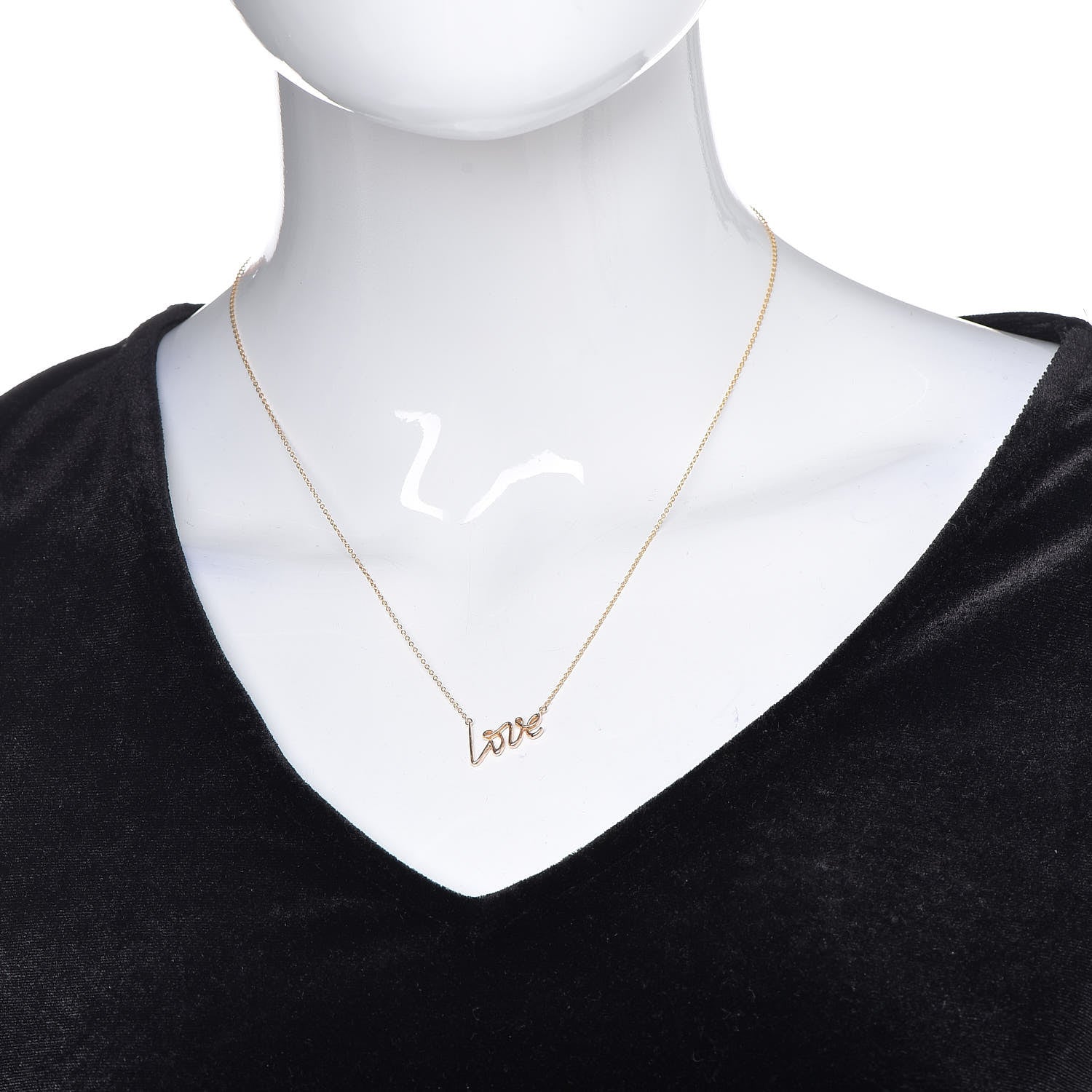 Tiffany 18K Rose Gold Paloma's Graffiti Love Pendant Necklace 2 of 6