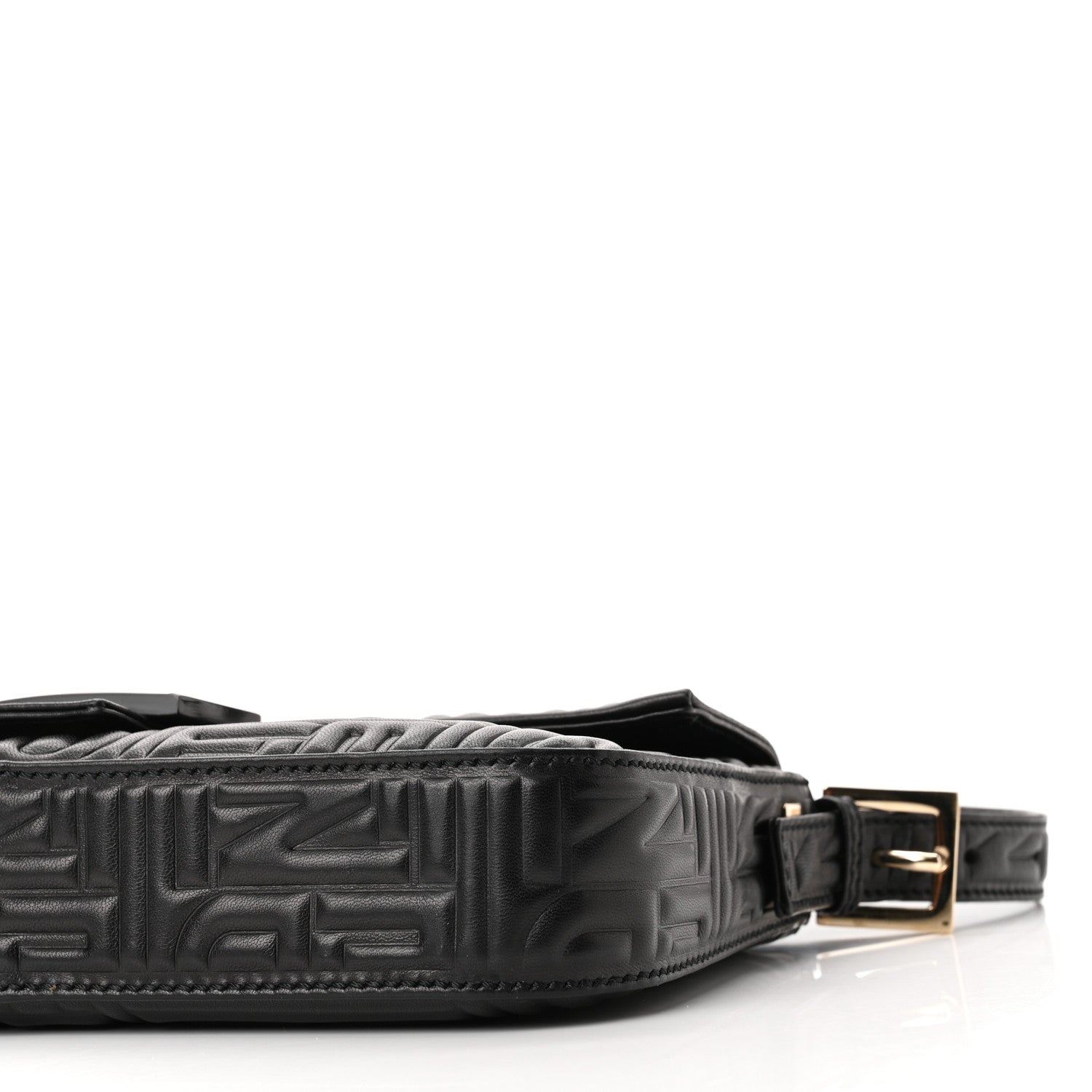 Fendi Nappa Logo Embossed Baguette Black 8 of 8