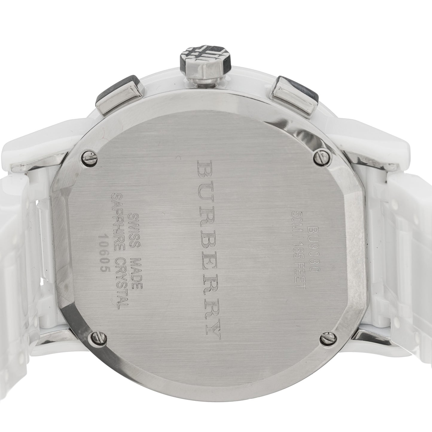 Stainless Steel Ceramic 38mm Chronograph Quartz Watch White BU9080