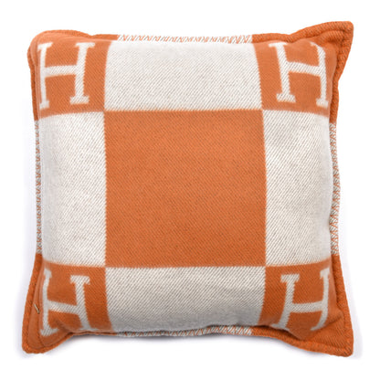 Hermes Wool Cashmere Avalon Pillow PM Ecru Potiron 2 of 3