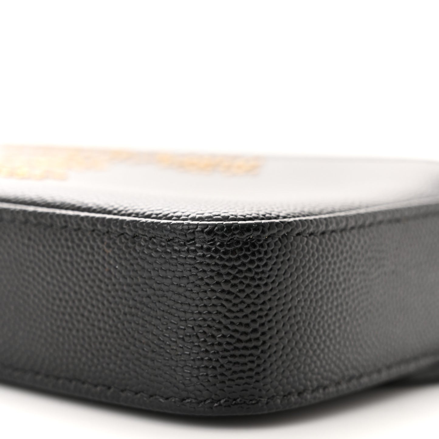 Caviar Studded Small Deauville Clutch With Chain Black