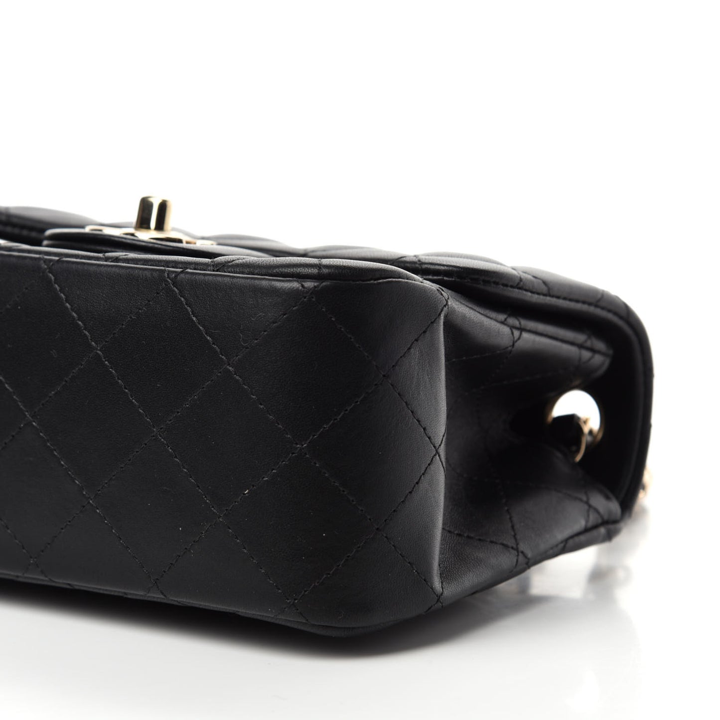 Lambskin Quilted Mini Square Flap Black