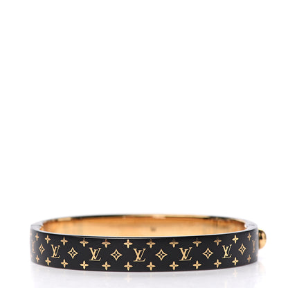 Louis Vuitton Monogram Nanogram Cuff M Black Gold 2 of 5