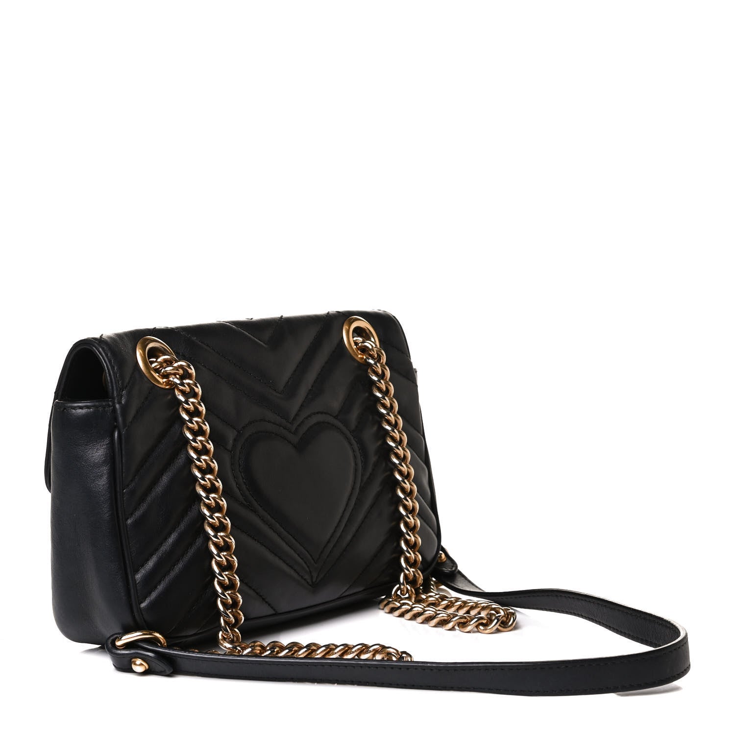 Gucci Calfskin Matelasse Mini GG Marmont Shoulder Bag Black 3 of 16