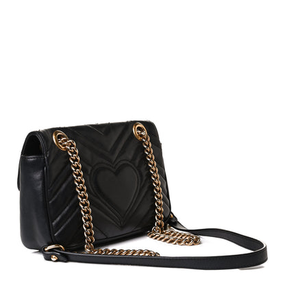 Gucci Calfskin Matelasse Mini GG Marmont Shoulder Bag Black 3 of 16