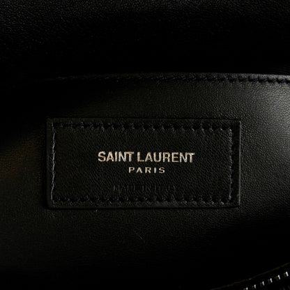 Saint Laurent Sheepskin Matelasse Chevron Monogram Monochrome Large College Satchel Black 6 of 11